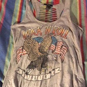 FOREVER 21 “rock & roll forever” cut out back